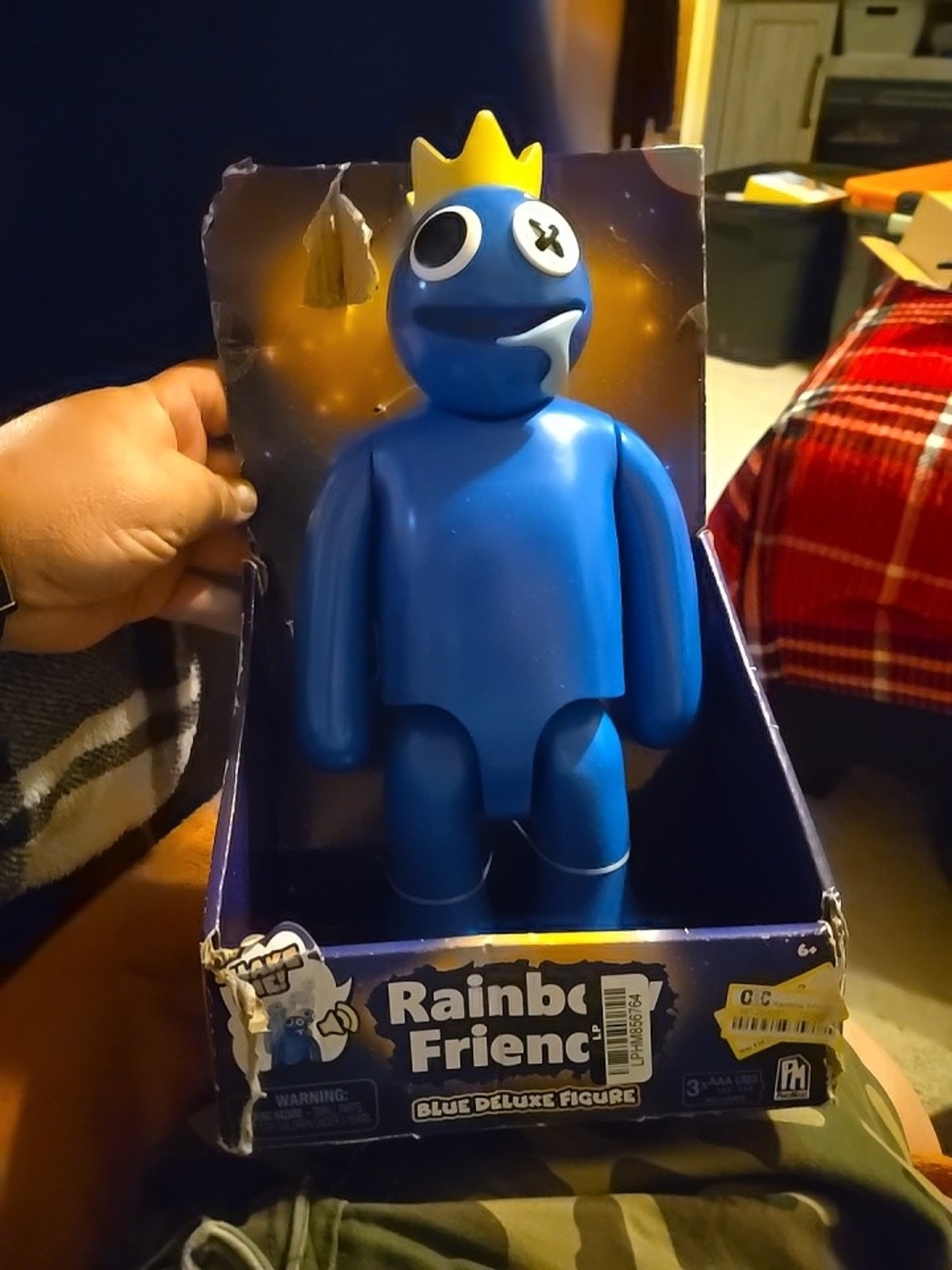 Rainbow Friend Blue Deluxe Figure with Yellow Crown